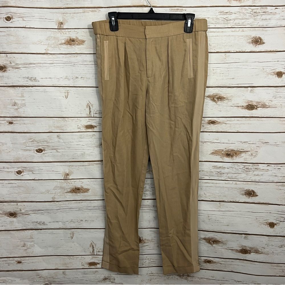 Brochu Walker khaki Linen Silk Lagenlook Pants straight leg